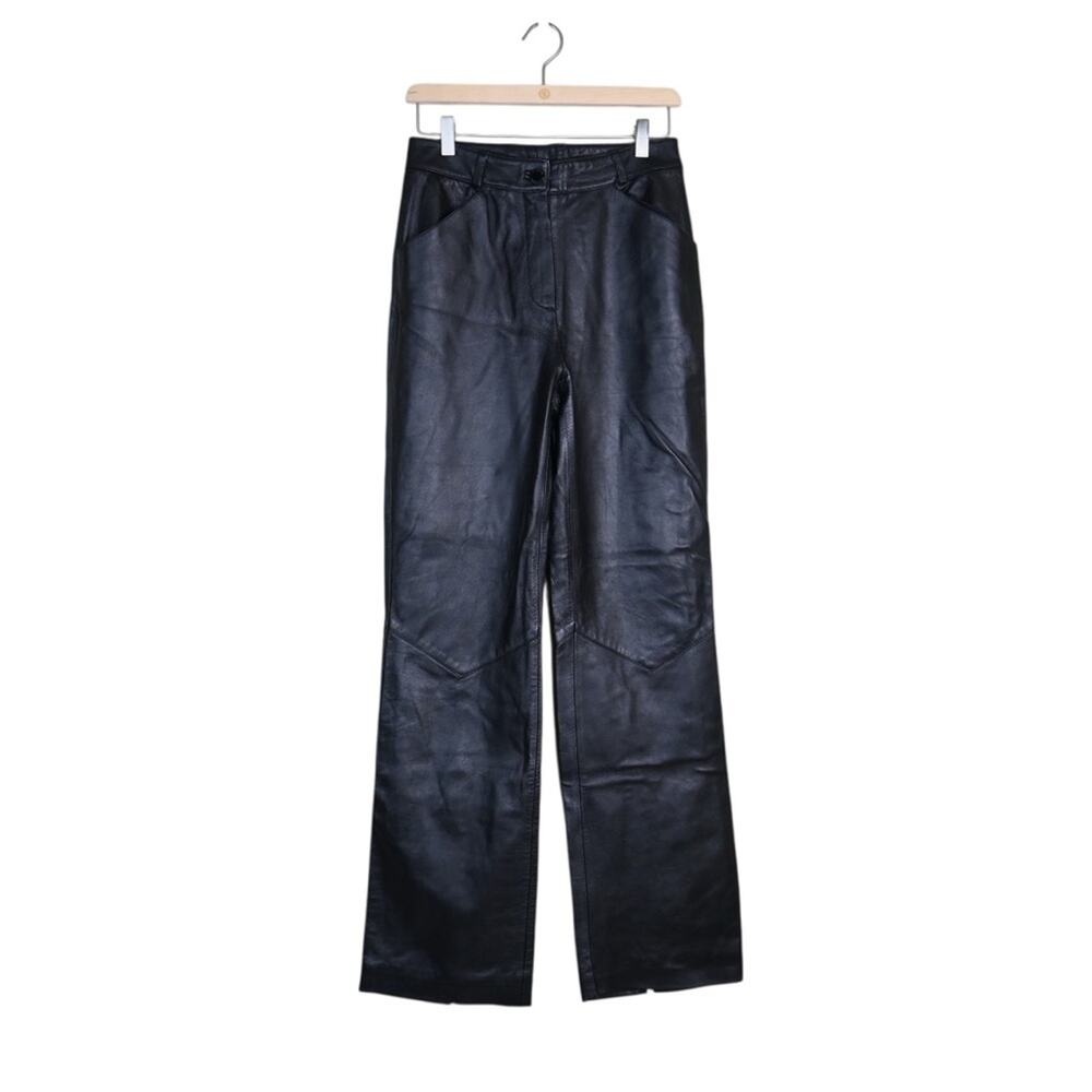 St. John Collection Womens 6 Leather Pants with Silk Lining Made in Italy